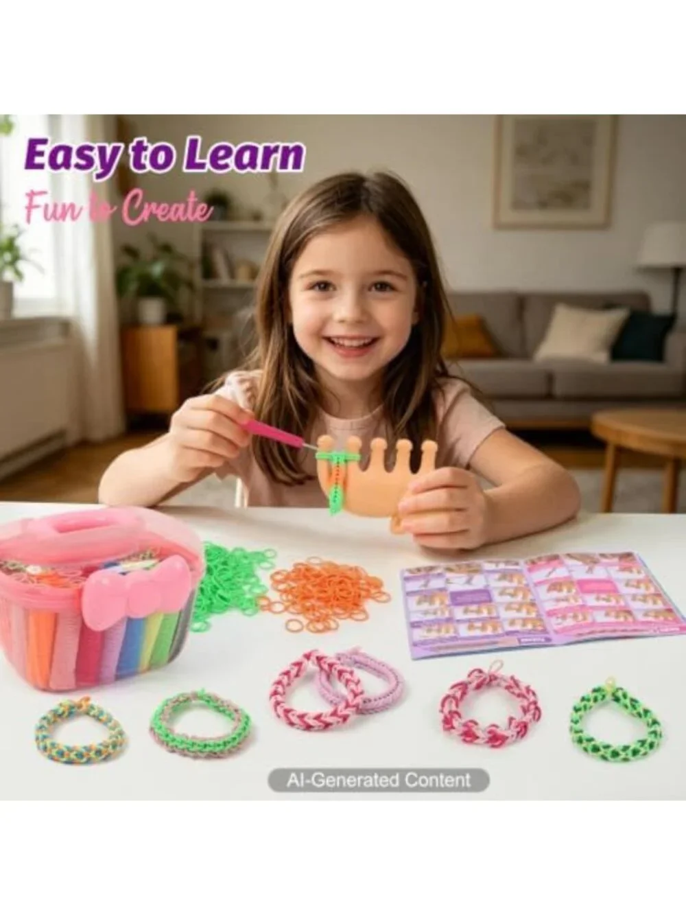 Trendy Friendship Bracelet Kit for Kids & Teens - Crafting Fun Ages 8-12